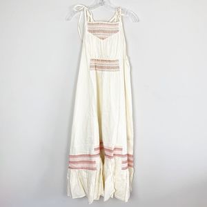Free People | NWT embroidered tiered midi dress M